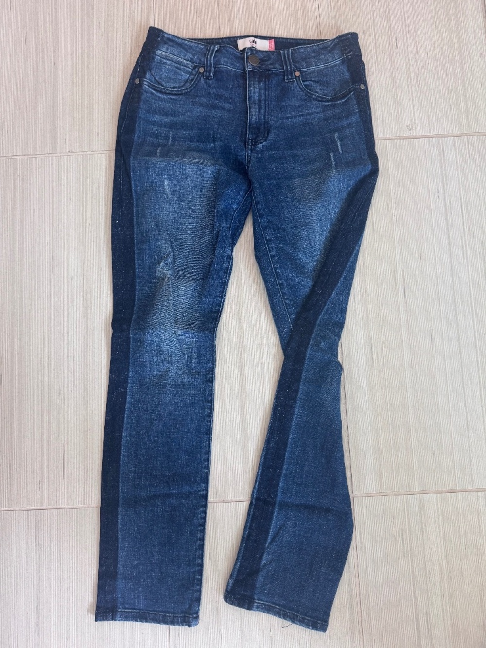 CAbi Jeans - Dark Stipe down Side - Size 6